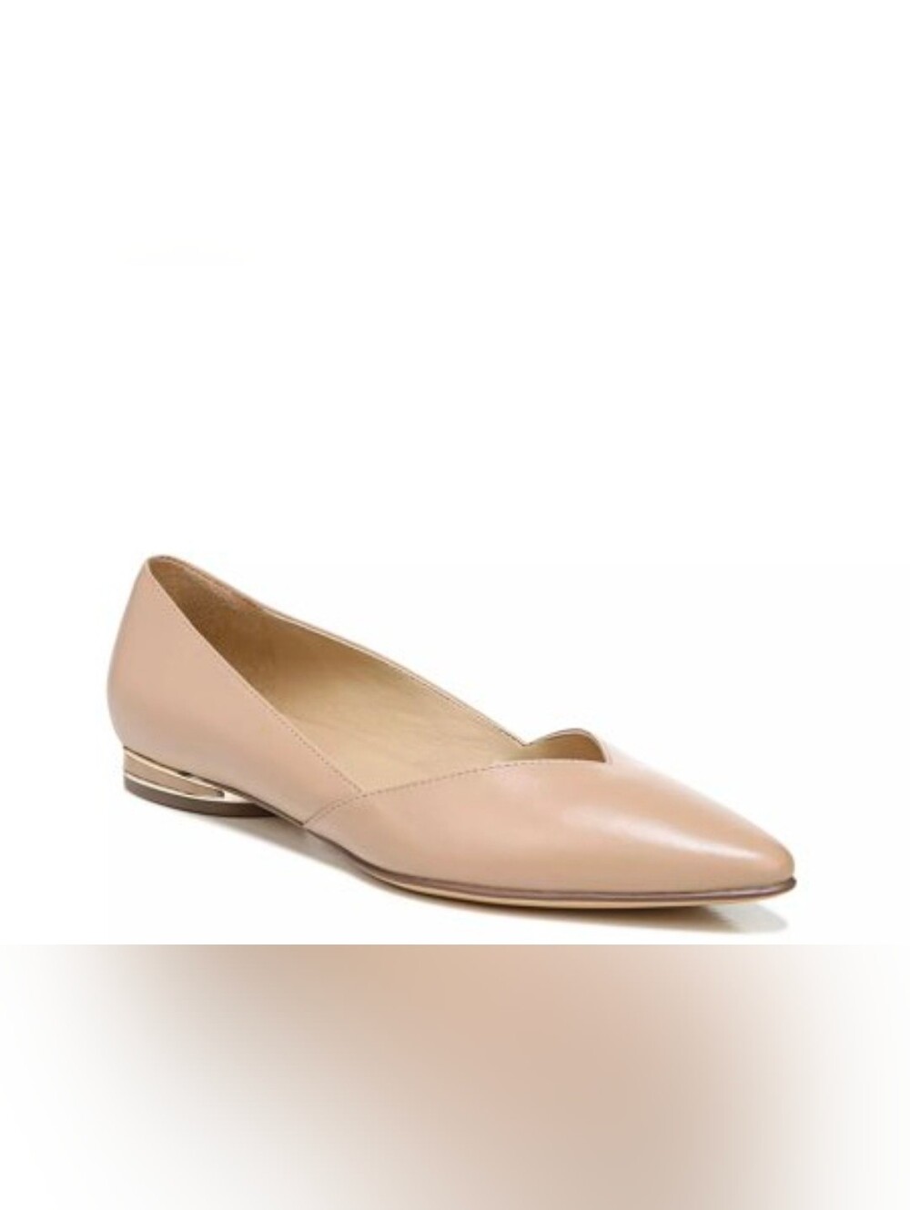 NATURALIZER Havana Flat Women's Nude Pointed-Toe Leather Flats